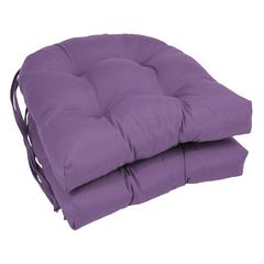 16-inch Solid Twill U-shaped Tufted Chair Cushions (Set of 2)