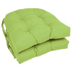 16-inch Solid Twill U-shaped Tufted Chair Cushions (Set of 2)