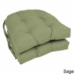 16-inch Solid Twill U-shaped Tufted Chair Cushions (Set of 2)