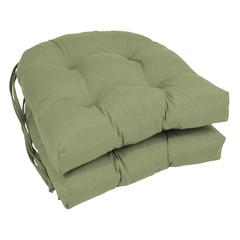 16-inch Solid Twill U-shaped Tufted Chair Cushions (Set of 2)