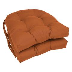 16-inch Solid Twill U-shaped Tufted Chair Cushions (Set of 2)