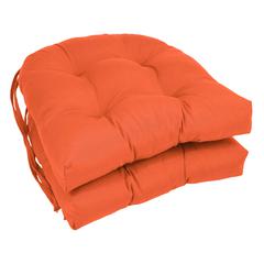 16-inch Solid Twill U-shaped Tufted Chair Cushions (Set of 2)