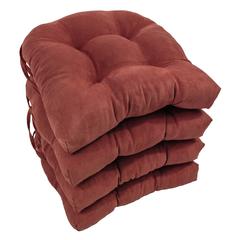 16-inch Solid Micro Suede U-shaped Tufted Chair Cushions (Set of 4)