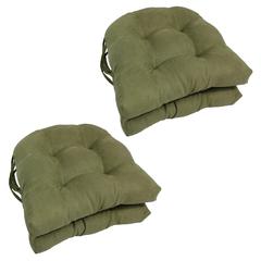16-inch Solid Micro Suede U-shaped Tufted Chair Cushions (Set of 4)