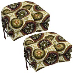 16-inch Spun Polyester Outdoor U-shaped Tufted Chair Cushions (Set of 4)