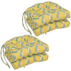 16-inch Spun Polyester Outdoor U-shaped Tufted Chair Cushion