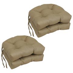 16-inch Spun Premium Outdoor U-shaped Tufted Chair Cushions (Set of 4) 916X16US-T-4CH-PO-010