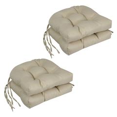 16-inch Spun Premium Outdoor U-shaped Tufted Chair Cushions (Set of 4) 916X16US-T-4CH-PO-014
