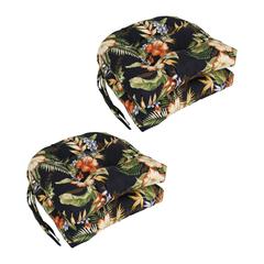 16-inch Spun Polyester Patterned Outdoor U-shaped Tufted Chair Cushion