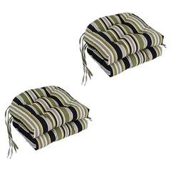 16-inch Spun Polyester Patterned Outdoor U-shaped Tufted Chair Cushion