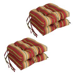 16-inch Spun Polyester Patterned Outdoor U-shaped Tufted Chair Cushion