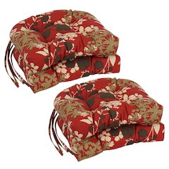 16-inch Polyester Patterned Outdoor U-shaped Chair Cushions (Set of 4)