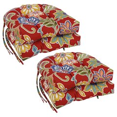 16-inch Polyester Patterned Outdoor U-shaped Chair Cushions (Set of 4)