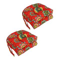 16-inch Outdoor Spun Polyester U-shaped Tufted Chair Cushions (Set of 4)