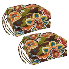 16-inch Polyester Patterned Outdoor U-shaped Chair Cushions (Set of 4)