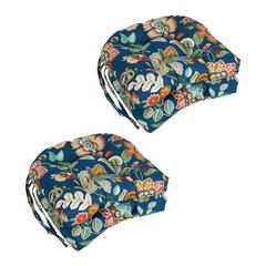 16-inch Spun Polyester Patterned Outdoor U-shaped Tufted Chair Cushion