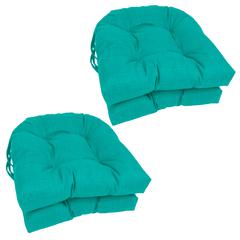 16-inch Spun Polyester Solid Outdoor U-shaped Tufted Chair Cushion