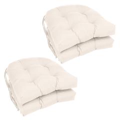 16-inch Solid Twill U-shaped Tufted Chair Cushions (Set of 4)