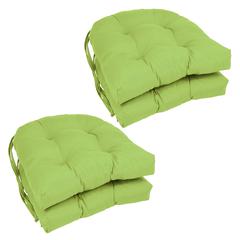 16-inch Solid Twill U-shaped Tufted Chair Cushions (Set of 4)