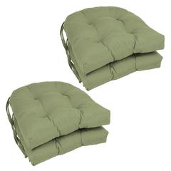16-inch Solid Twill U-shaped Tufted Chair Cushions (Set of 4)
