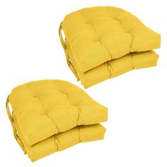 16-inch Solid Twill U-shaped Tufted Chair Cushions (Set of 4)