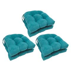 16-inch Solid Microsuede U-shaped Tufted Chair Cushions (Set of 6) 916X16US-T-6CH-MS-AB