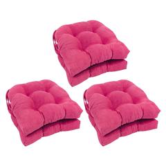 16-inch Solid Microsuede U-shaped Tufted Chair Cushions (Set of 6) 916X16US-T-6CH-MS-BB