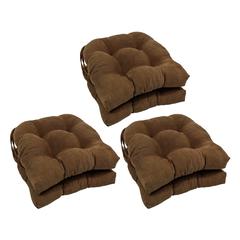 16-inch Solid Microsuede U-shaped Tufted Chair Cushions (Set of 6) 916X16US-T-6CH-MS-CH