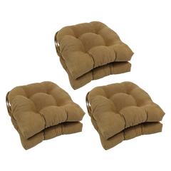 16-inch Solid Microsuede U-shaped Tufted Chair Cushions (Set of 6) 916X16US-T-6CH-MS-CM