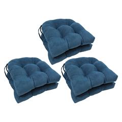 16-inch Solid Microsuede U-shaped Tufted Chair Cushions (Set of 6) 916X16US-T-6CH-MS-IN