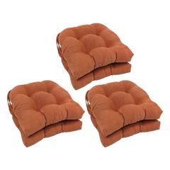 16-inch Solid Microsuede U-shaped Tufted Chair Cushions (Set of 6) 916X16US-T-6CH-MS-SP