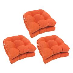16-inch Solid Microsuede U-shaped Tufted Chair Cushions (Set of 6) 916X16US-T-6CH-MS-TD