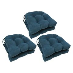 16-inch Solid Microsuede U-shaped Tufted Chair Cushions (Set of 6) 916X16US-T-6CH-MS-TL
