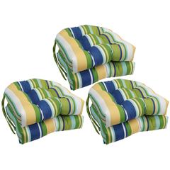 16-inch Spun Polyester Outdoor U-shaped Tufted Chair Cushion
