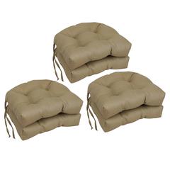 16-inch Spun Premium Outdoor U-shaped Tufted Chair Cushions (Set of 6) 916X16US-T-6CH-PO-010
