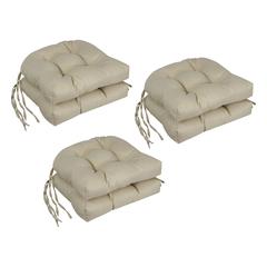 16-inch Spun Premium Outdoor U-shaped Tufted Chair Cushions (Set of 6) 916X16US-T-6CH-PO-014