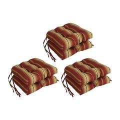 16-inch Spun Polyester Patterned Outdoor U-shaped Tufted Chair Cushion