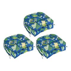 16-inch Spun Polyester Patterned Outdoor U-shaped Tufted Chair Cushion
