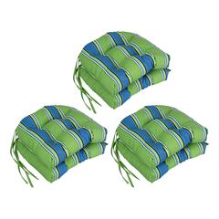 16-inch Spun Polyester Patterned Outdoor U-shaped Tufted Chair Cushion