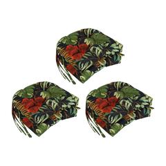 16-inch Spun Polyester Patterned Outdoor U-shaped Tufted Chair Cushion