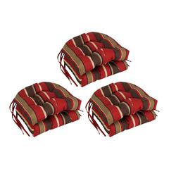 16-inch Spun Polyester Patterned Outdoor U-shaped Tufted Chair Cushion