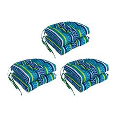 16-inch Spun Polyester Patterned Outdoor U-shaped Tufted Chair Cushion
