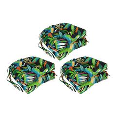 16-inch Spun Polyester Patterned Outdoor U-shaped Tufted Chair Cushion