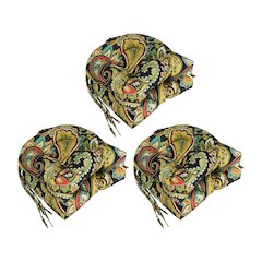 16-inch Polyester Patterned Outdoor U-shaped Chair Cushions (Set of 6)