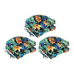 16-inch Spun Polyester Patterned Outdoor U-shaped Tufted Chair Cushion