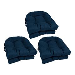 16-inch Spun Polyester Solid Outdoor U-shaped Tufted Chair Cushion