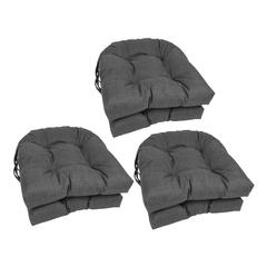 16-inch Spun Polyester Solid Outdoor U-shaped Tufted Chair Cushion