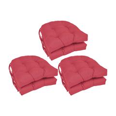 16-inch Solid Twill U-shaped Tufted Chair Cushions (Set of 6)  916X16US-T-6CH-TW-BB