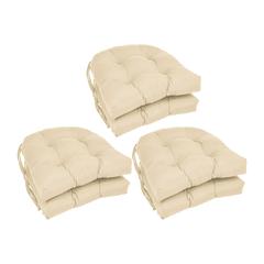 16-inch Solid Twill U-shaped Tufted Chair Cushions (Set of 6)  916X16US-T-6CH-TW-EG