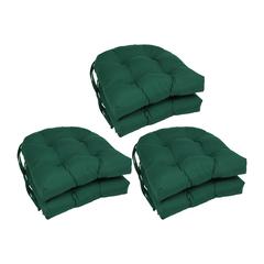 16-inch Solid Twill U-shaped Tufted Chair Cushions (Set of 6)  916X16US-T-6CH-TW-FG